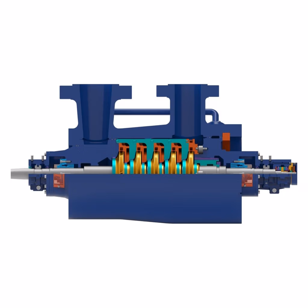 Gabbioneta Pumps® Termomeccanica Pompe AHPB AHPB-D BB5 type API 610 Centrifugal Pump product - side cut-away view