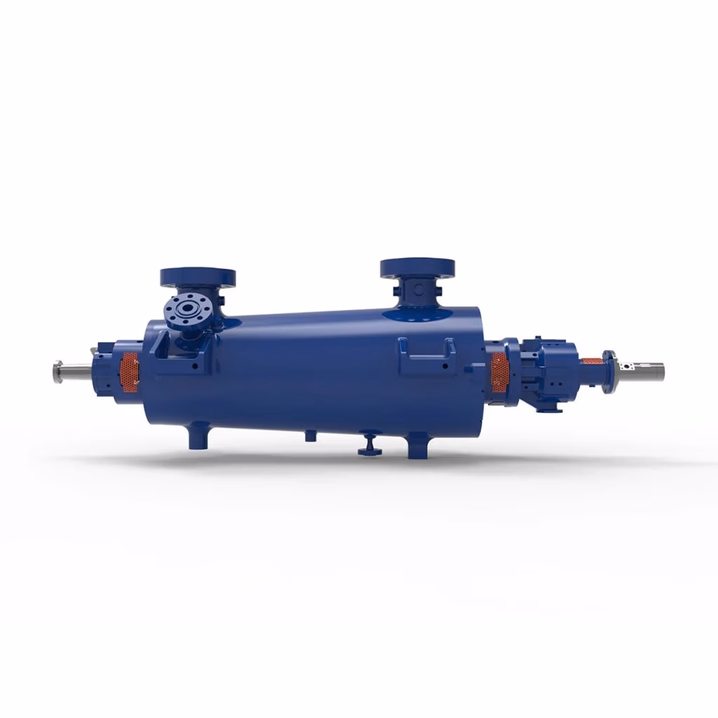 Gabbioneta Pumps® Termomeccanica Pompe API-610 type BB5 – TMP model MESB – MESB-D product - side view