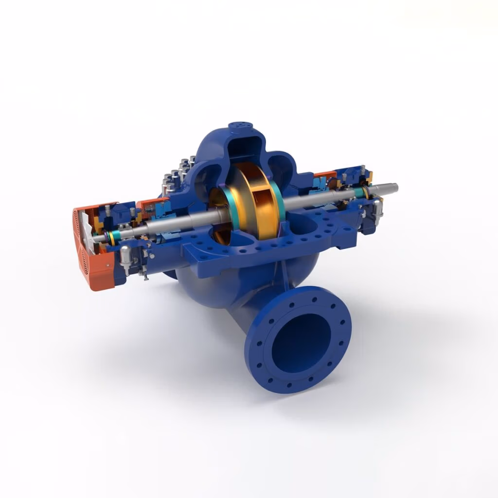 Gabbioneta Pumps® Termomeccanica Pompe AXD BB1 type API 610 Centrifugal Pump product - angled cut-away view