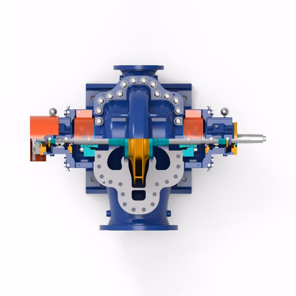 Gabbioneta Pumps® Termomeccanica Pompe DD BB1 Type API 610 Centrifugal Pump product - top cut-away view