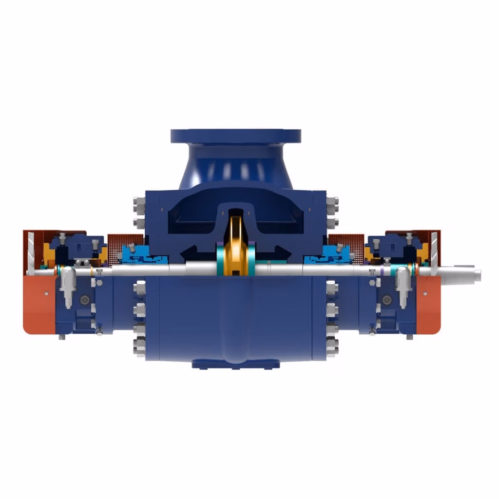 Gabbioneta Pumps® Termomeccanica Pompe DSA BB2 Type API 610 Centrifugal Pump product - side cut-away view