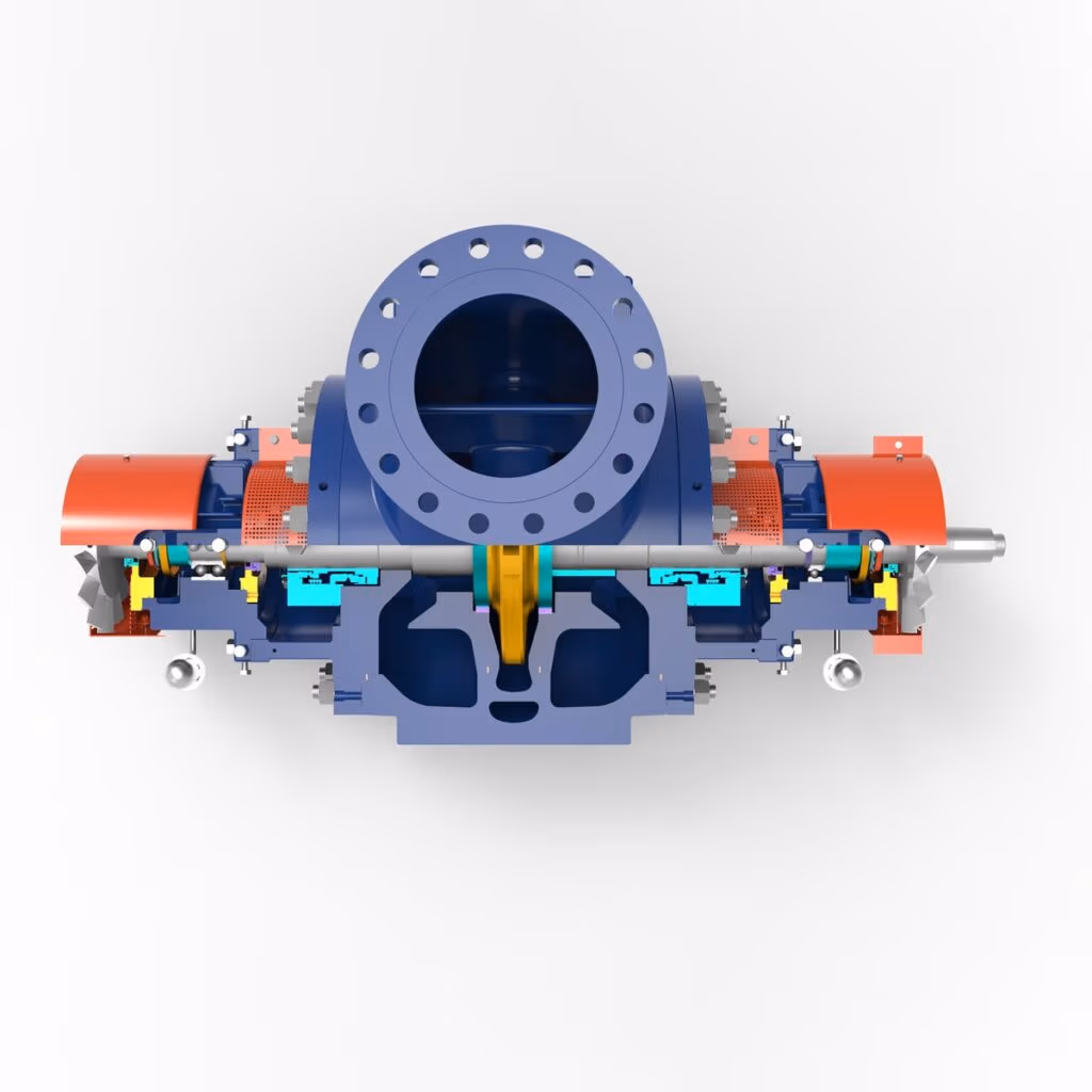 Gabbioneta Pumps® Termomeccanica Pompe DSA BB2 Type API 610 Centrifugal Pump product - top cut-away view