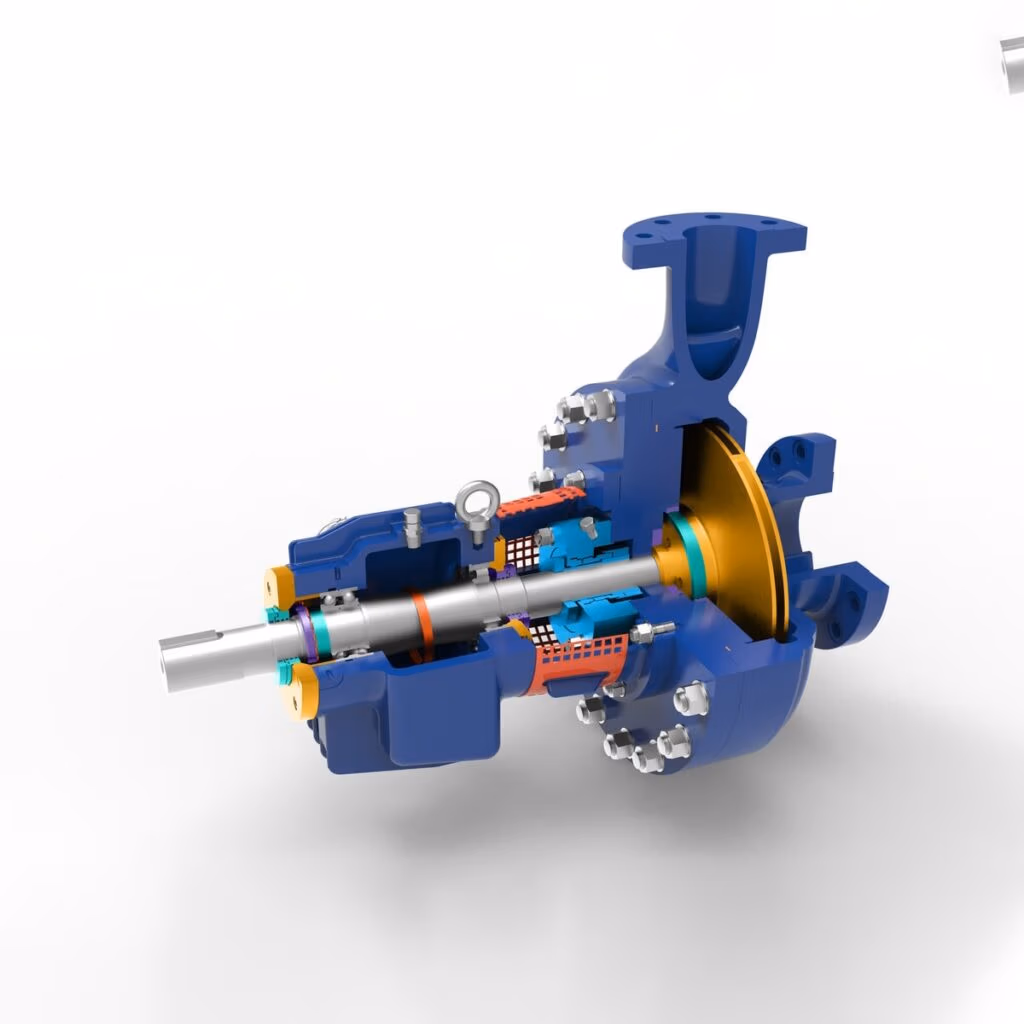 Gabbioneta Pumps® Termomeccanica Pompe R OH2 type API 610 Centrifugal Pump product - angled cut-away view